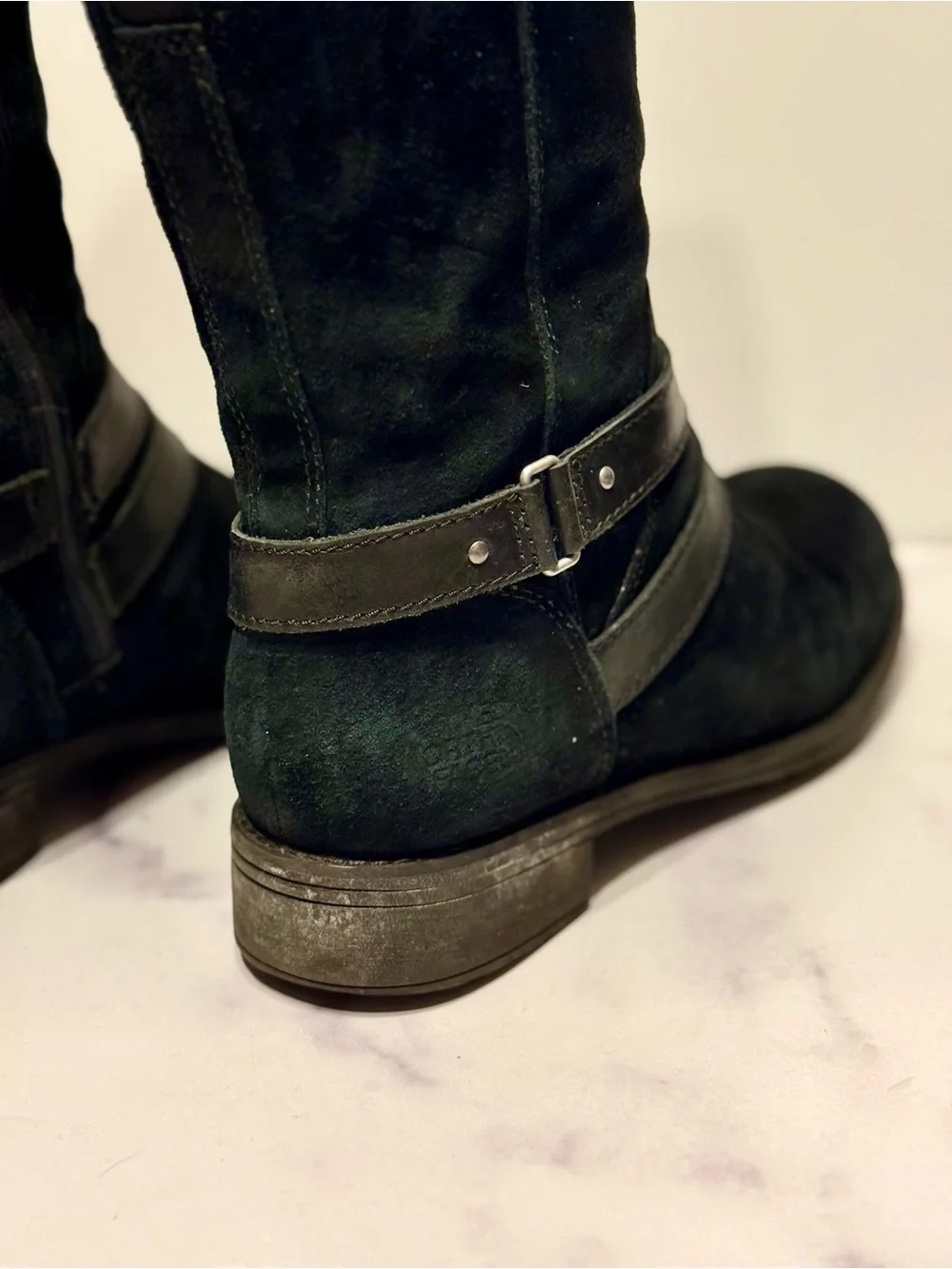 The North Face Bridgeton Black Suede Waterproof Riding Boots, EUC w/ box, size 9